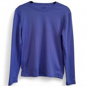 Blue Long Sleeve Athletic Shirt- Junior/Teen unisex Crewneck -Size Large